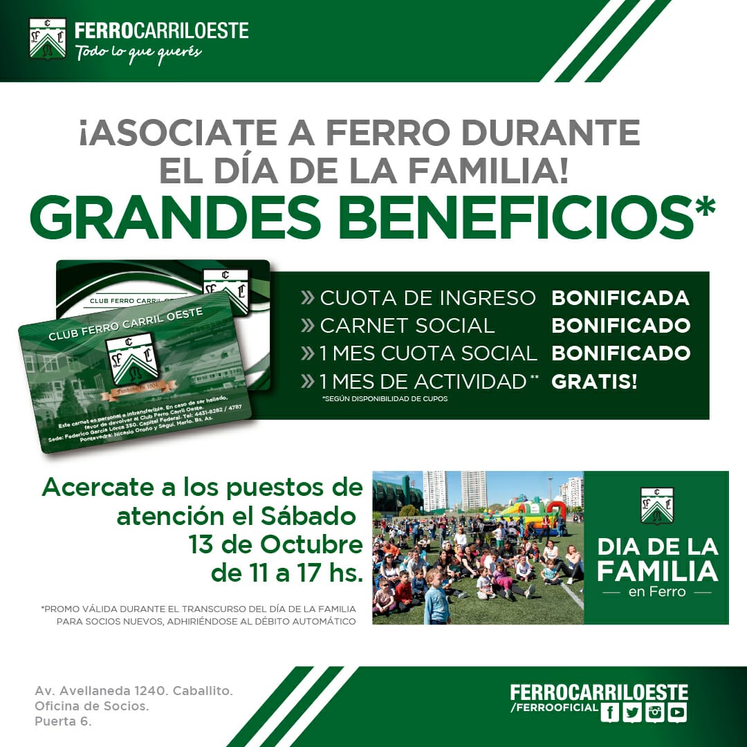 Calendarios de Actividades – Club Ferro Carril Oeste